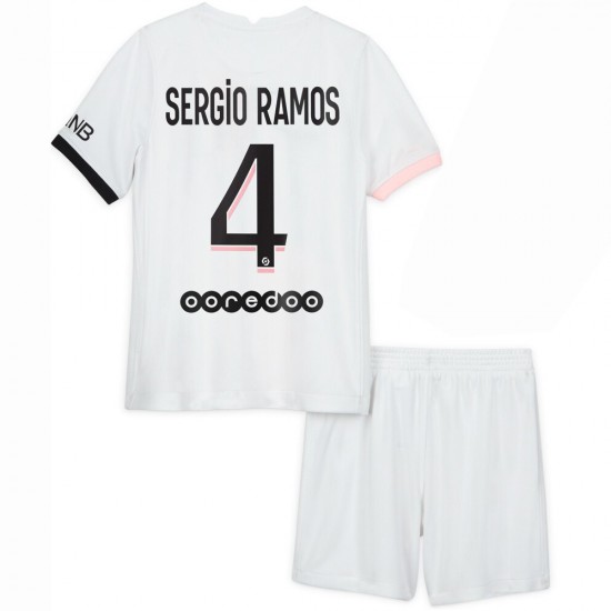 Camisola Paris Saint-Germain Sergio Ramos 4 Criança Equipamento Segundo 2021-2022 Manga Curta